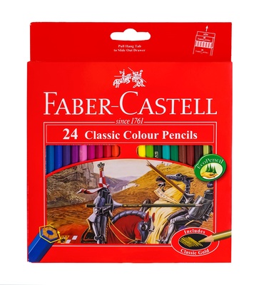 مداد رنگی 24 رنگ مقوایی فابرکاستل