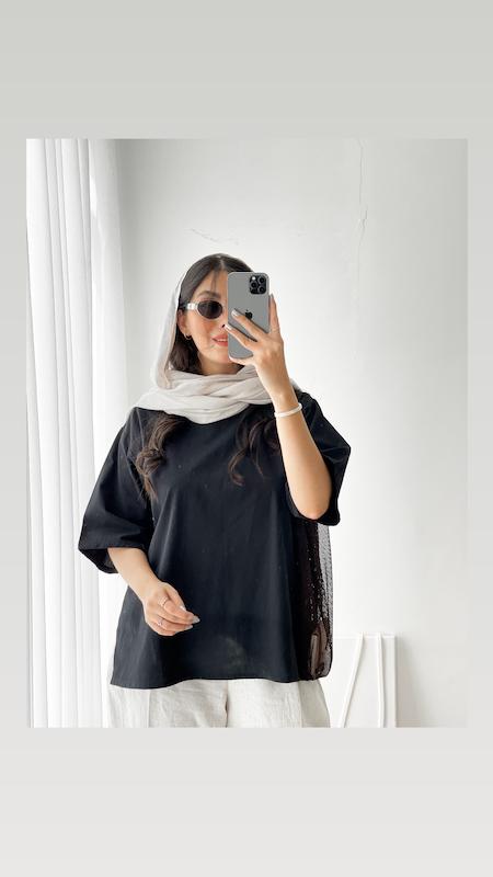 شومیز مشکی یقه گرد