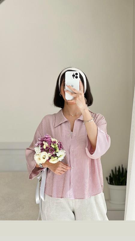 شومیز راه راه خنجیلانه