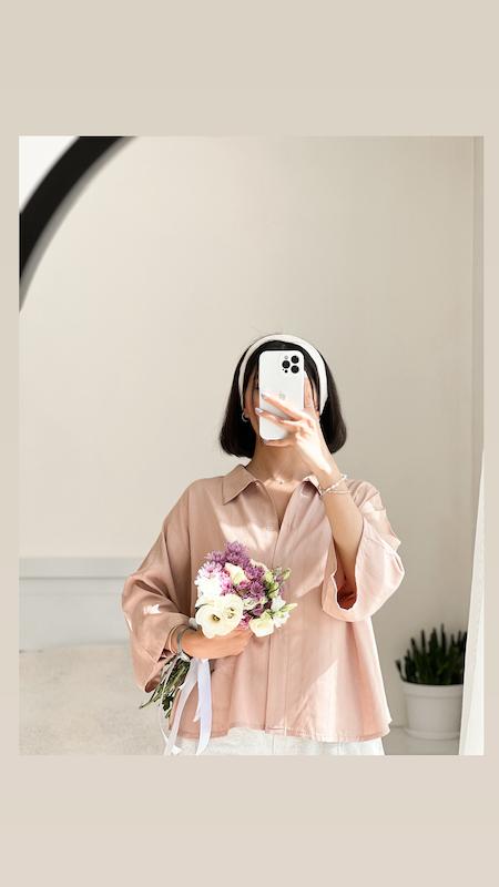 شومیز پنککی( لینن ابریشم)