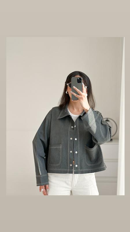 کت Line jacket طوسی