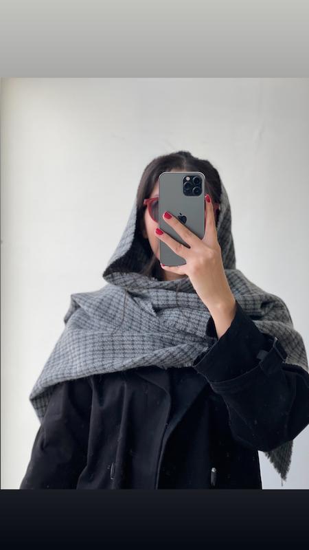 شال پشمی طوسی