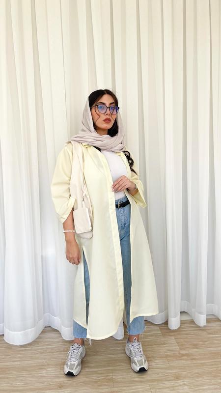 شومیز مانتویی کره ای لیمویی