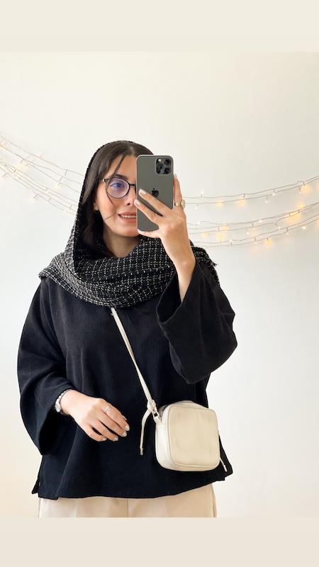 مانتو جلوبسته کبریتی مشکی کد: ۱۲۱۹