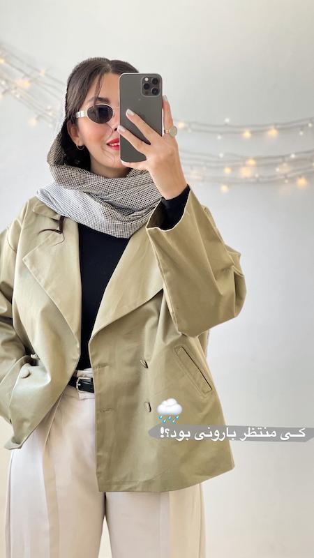 ترنچ کت زیتون تک کد: ۱۲۲۱