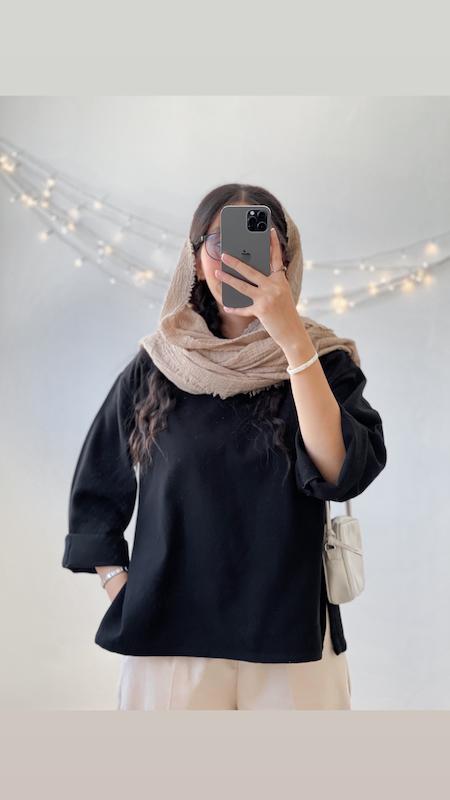 مانتو پشمی مشکی