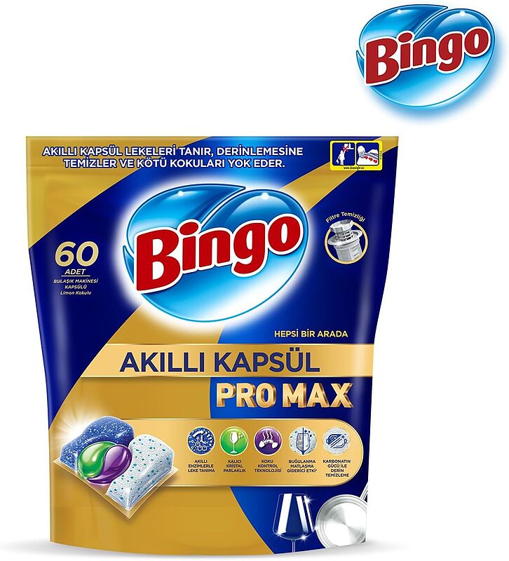 قرص ظرفشویی بینگو Bingo مدل Pro Max بسته 60 عددی