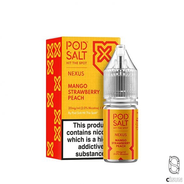 سالت نیکوتین POD SALT MANGO STRAWBERRY PEACH انبه توت فرنگی