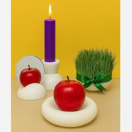 قالب سیلیکونی ست هفت سین سه عددی ظرف گلبول و جا شمعی و استند آینه