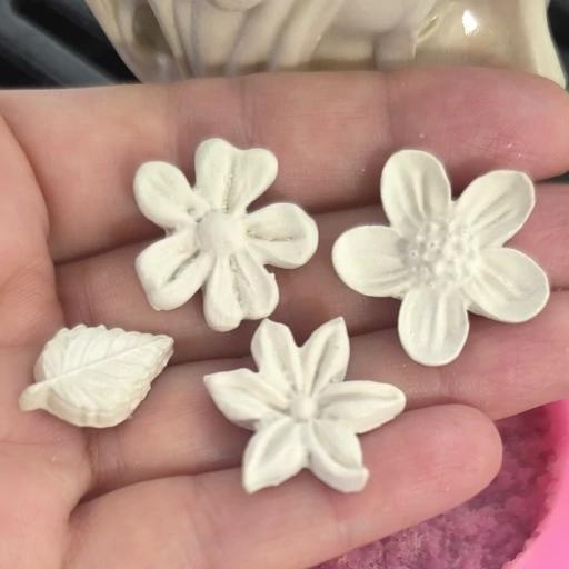 قالب سیلیکونی ست شکوفه و برگ 4 تایی