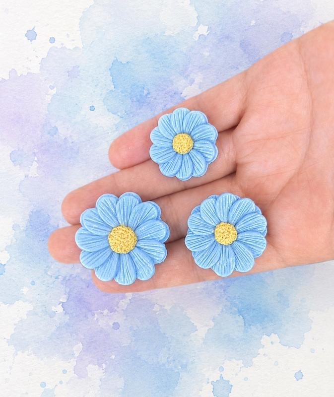 قالب سیلیکونی 3 عددی بابونه های پیچک قطر 2 و 3 و 4 سانتیمتر