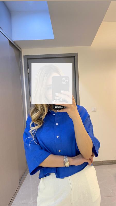 شوميز آبي كاربني