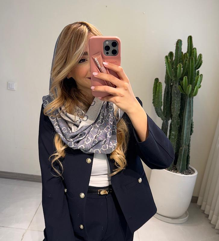 شال گوچي آبي جين