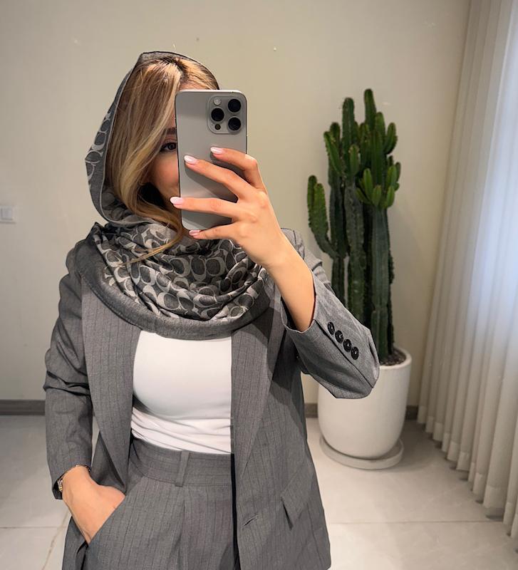 شال كوچ طوسي متوسط