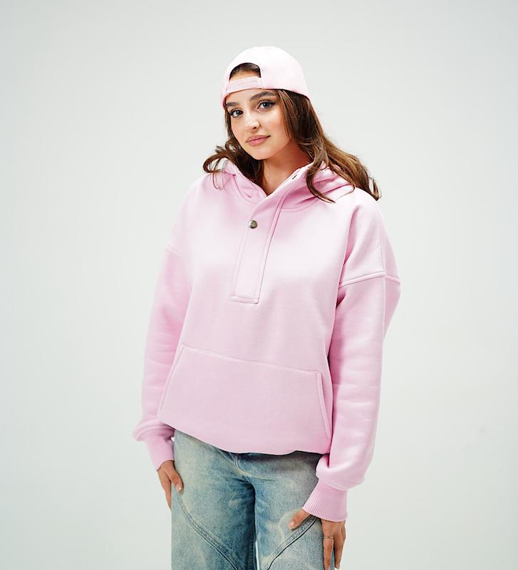 هودي تك ٢دكمه صورتي