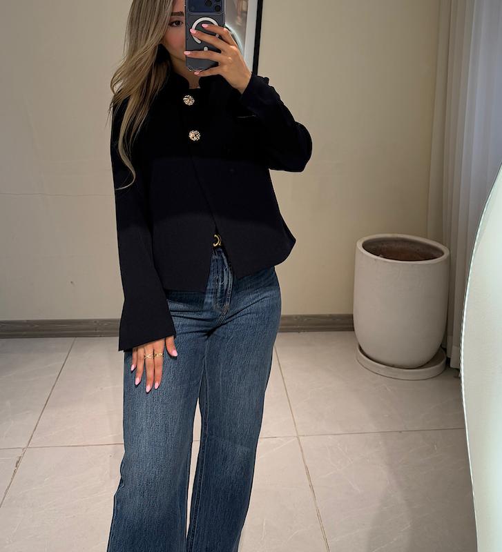 كت كوتاه ٢دكمه سرمه اي