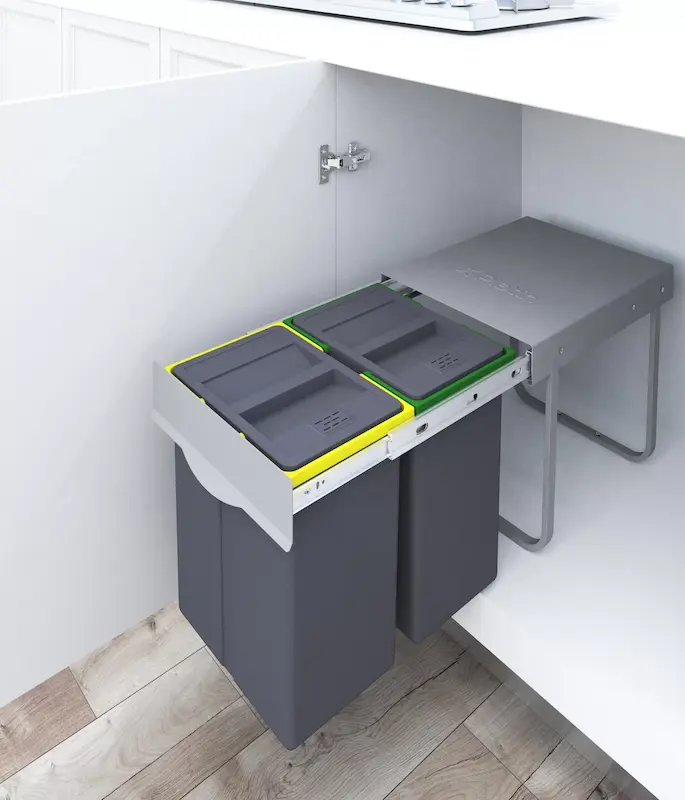 سطل زباله دو مخزنه 40 لیتری پلاتین مدل 3633