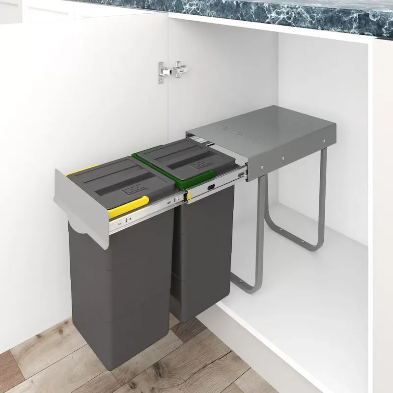 سطل زباله دو مخزنه 24 لیتری پلاتین مدل 3661