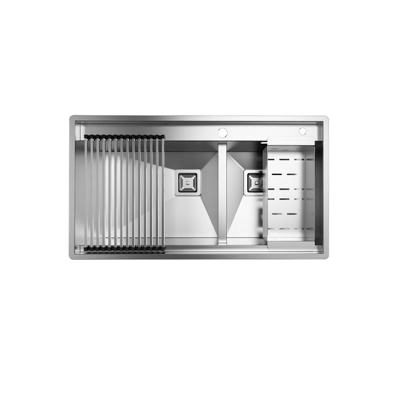 سینک ظرفشویی کن مدل BCN302 - 90 توکار دو لگن