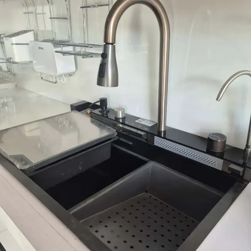 سینک ظرفشویی آبشاری پیانویی 5 کلید هایشین
