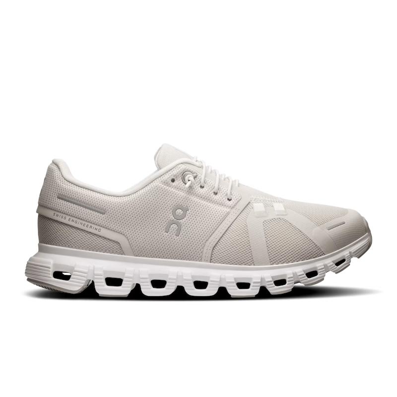 کتونی زنانه آن مدل کلود ۶ (بژ روشن و سفید) – On Cloud 6 (Pearl | White)