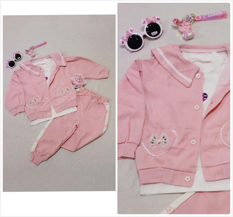 ست سه تیکه بلوز شلوار وکت بچگانه دخترانه