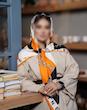 روسری مجلسی وارداتی زنانه دخترانه کرم صورمه ای وکرم گلبهی