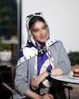 روسری مجلسی وارداتی زنانه دخترانه کرم صورمه ای وکرم گلبهی