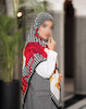 روسری نخی مجلسی زنانه ودخترانه ابی روشن ابی تیره ومشکی 