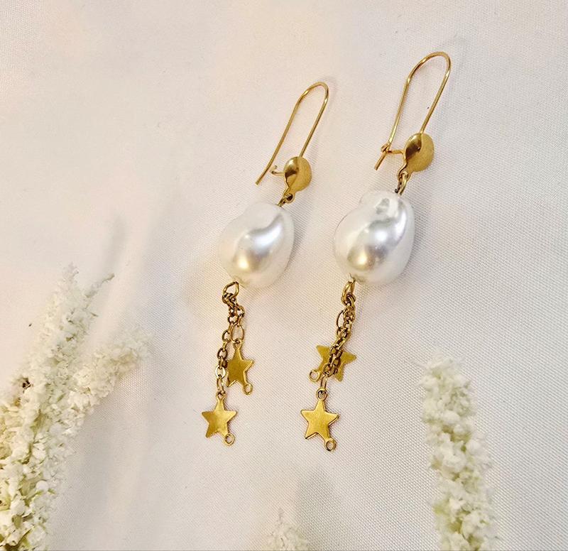 گوشواره مروارید باروک اصلی زنانه ودخترانه 