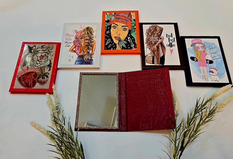 اینه کتابی کیفی دوطرفه زنانه ودخترانه 