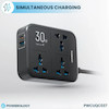 چند راهی و محافظ برق 3250 وات سه سوکت، یک USB و یک تایپ‌سی پاورولوژی PWCUQC037