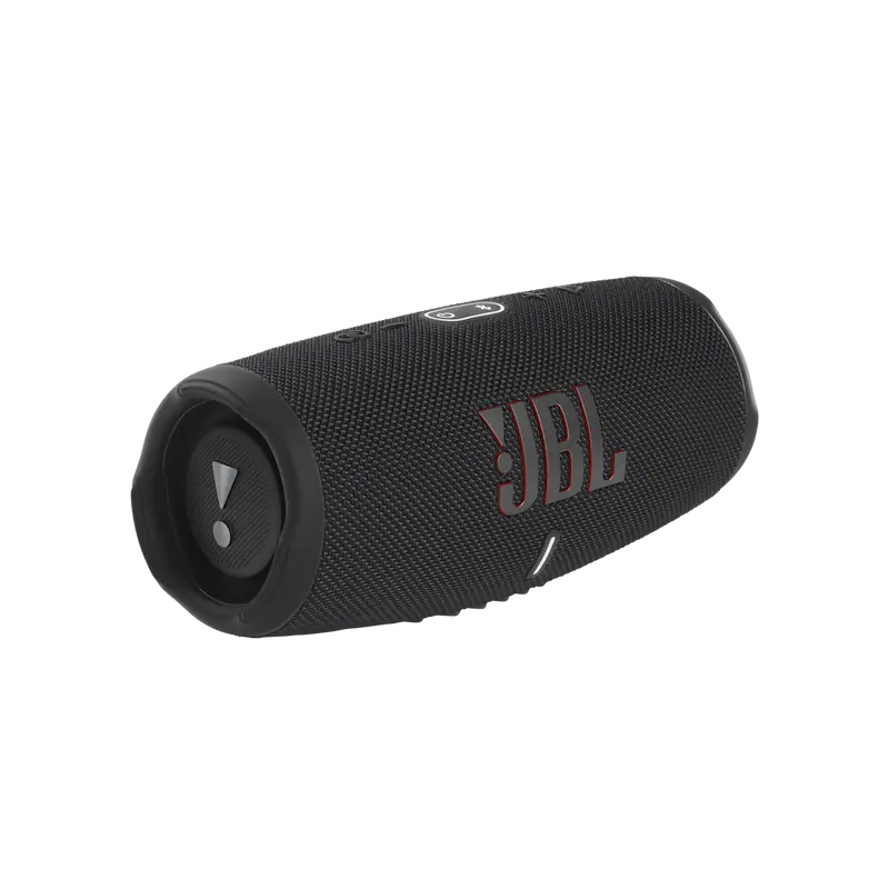 اسپیکر بلوتوثی قابل حمل جی بی ال مدل Charge 5 مشکی، مدت زمان پخش تا 20 ساعت، نسخه بلوتوث 5.1، منبع انرژی باتری، مدت زمان شارژ شدن 4 ساعت، همراه با کابل شارژ، درگاه ارتباطی USB و ورودی میکروفون، قابلیت پاوربانک، ضد آب و گرد و خاک