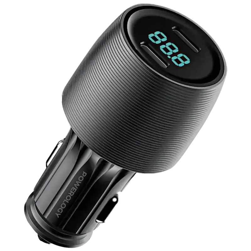 شارژر فندکی خودرو پاورولوژی مدل Velox 66W با دو پورت - مشکی