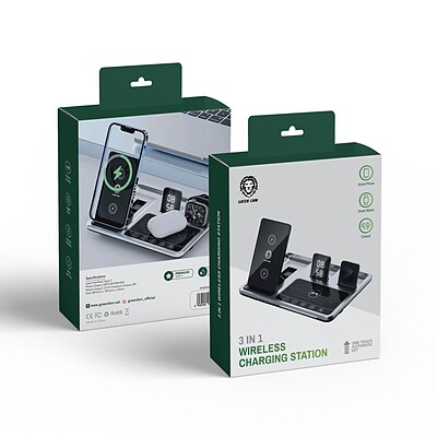 پایه شارژ وایرلس چندکاره گرین لیون مدل Green Lion 4 In 1 Wireless Charging Station 