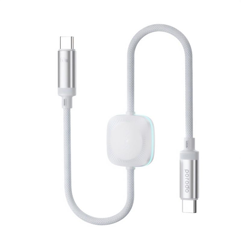 کابل USB-C به لایتنیگ با شارژر ساعت پرودو Porodo USB-C Lightning Cabl With Wireless Watch Charger