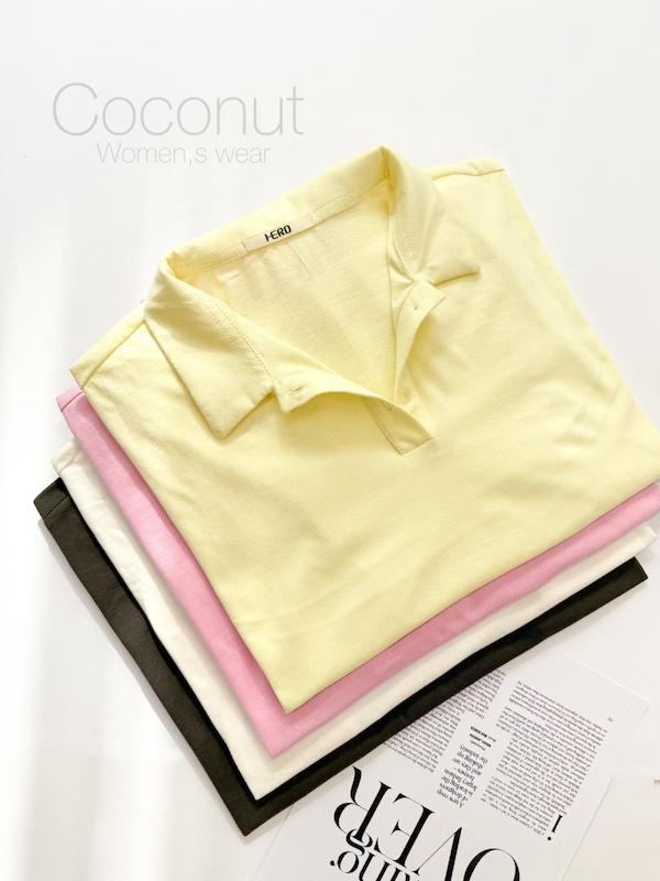 تیشرت نخ پنبه یقه شکاری