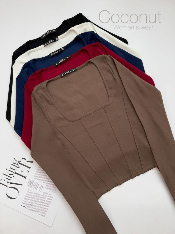 کراپ یقه خشتی آستین چاکدار