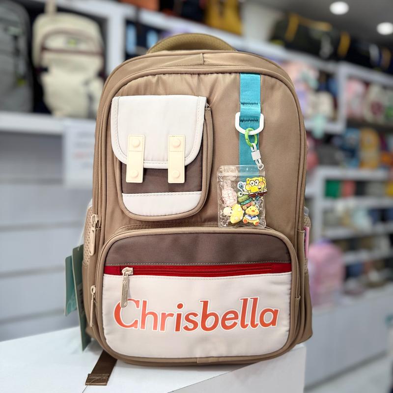 کوله پشتی دبستان برند chrisbella طرح ساده 