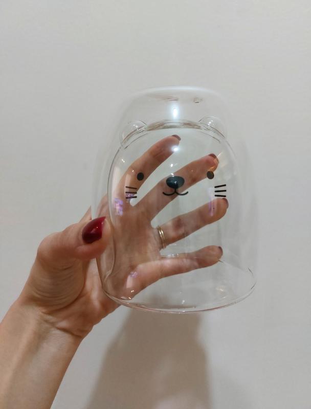 لیوان دو جداره طرح گربه