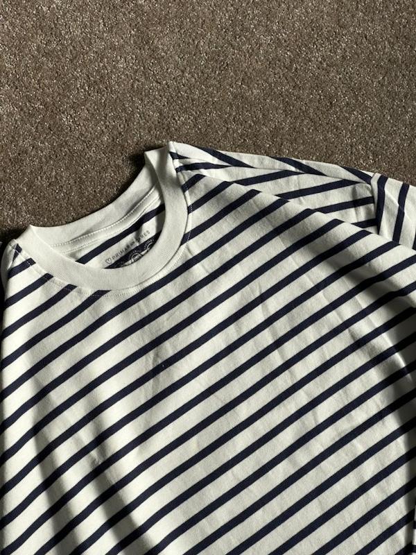 تیشرت راه راه سفید-سورمه ای