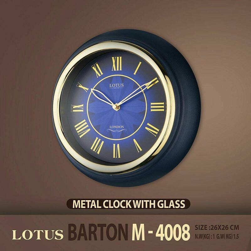 ساعت دیواری دور فلزی لوتوس مدل BARTON M4008