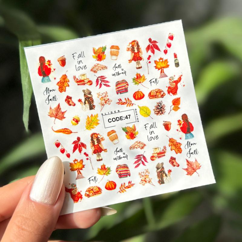 لنز ناخن پاییزی کد 47