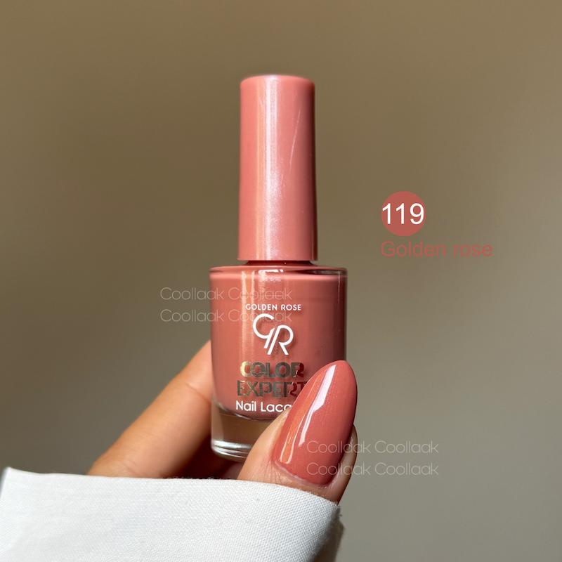 لاک گلدن رز کد 119 golden rose شاین دار