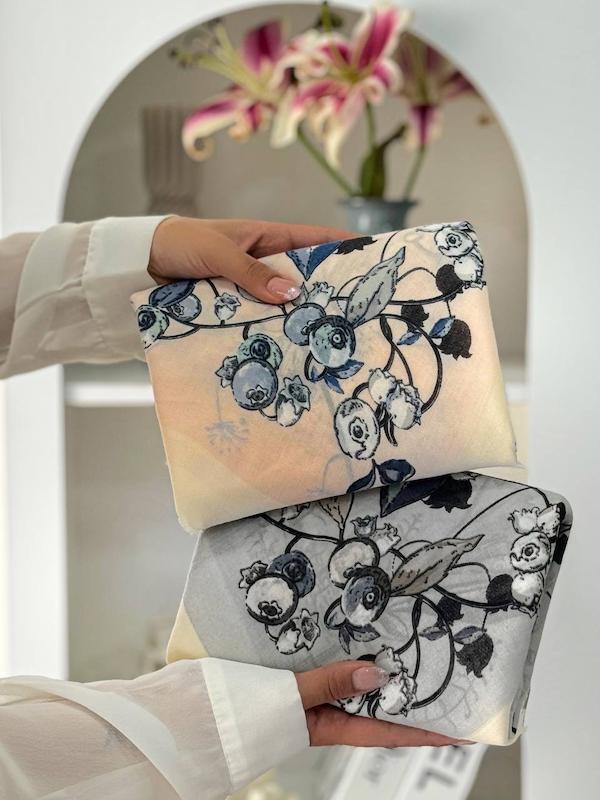 روسری نخی بلوبری قواره ۱۴۰