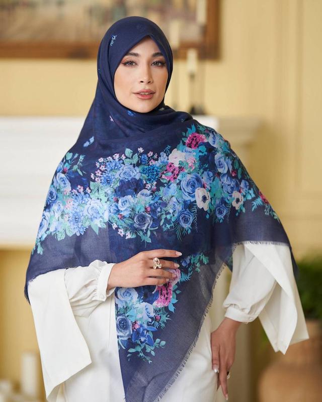 روسری نخی باغ گل قواره ۱۴۰