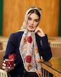 روسری نخ حریر گل درشت قواره ۱۲۰