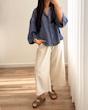 شومیز آبی تیره Zara کد 039