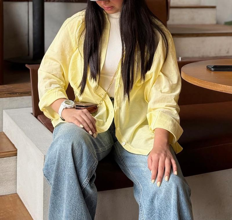 شومیز زرد کره ای H&M