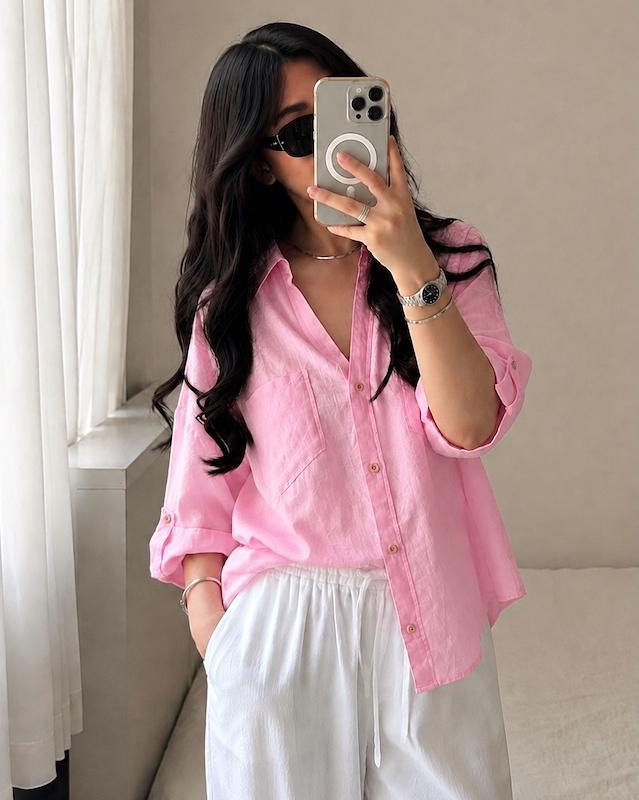 شومیز صورتی وارداتی 047